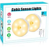 Los mejores  - Luz Nocturna Sensor Movimiento Armario- Cobiz 2 piezas Lámpara Nocturna Recargable con 3 Modo- Luces De Noche Ideal para…